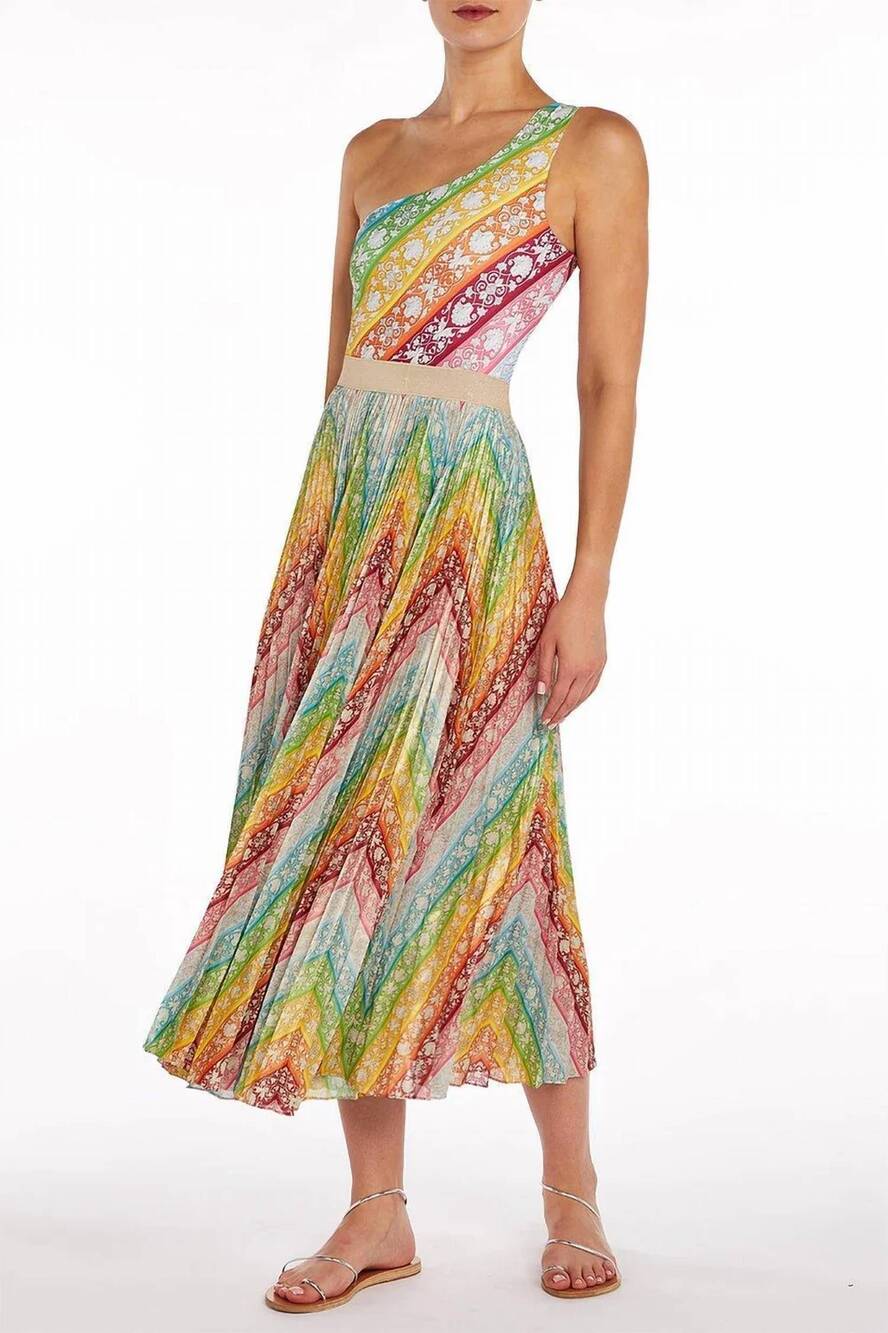 NEW MARY KATRANTZOU uni midi skirt in multi